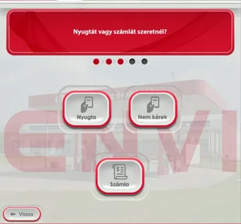 Az automata kijelzője: Nyugtát vagy számlát szeretnél?